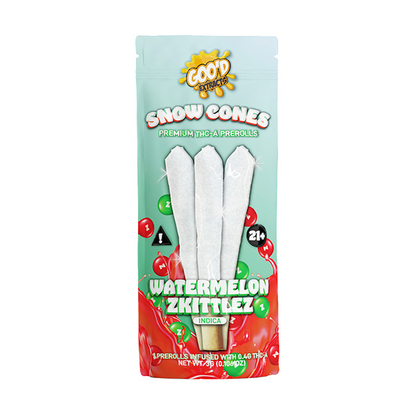 Shop premium Indica Snow Cone prerolls online. Enjoy the sweet, potent watermelon zkittlez flavor. Discover quality and relaxation today!